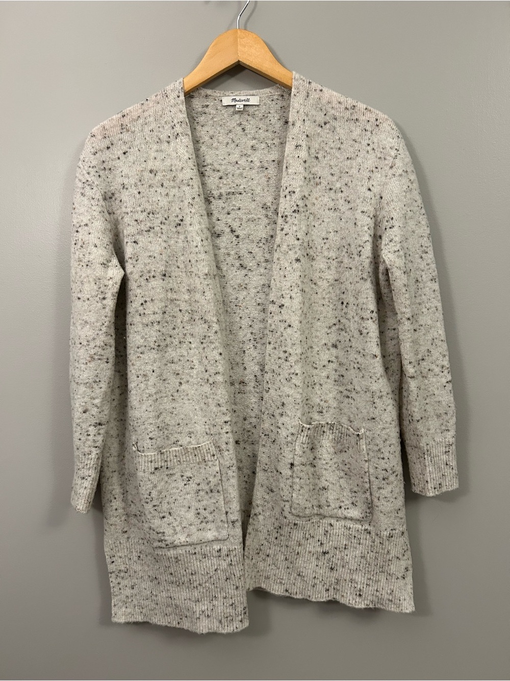 Madewell Donegal Kent Cardigan Cream Speckled Knit Sweater Small - Picture 5 of 9